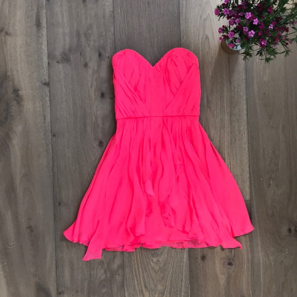 neon pink cocktail dress